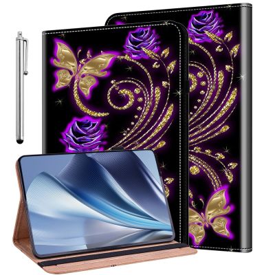 ALILANG Case for Lenovo Tab Plus 11.5 Inch 2024 (TB351FU) with Stylus, Shockproof Folding Stand Cover for 11.5" Lenovo Tab Plus 2024 Case-Purple Butterfly