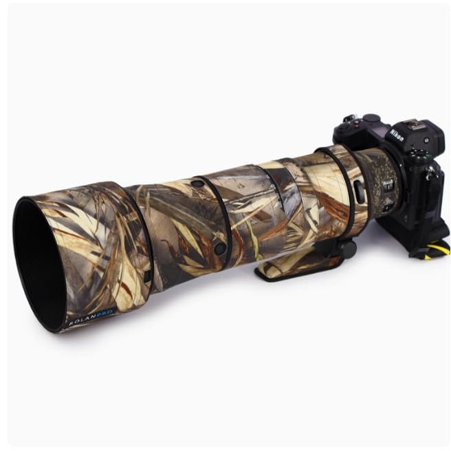 Rolanpro Waterproof Camouflage Cover for Nikon Z 180-600mm F/5.6-6.3 VR Raincover Protective Case Protection Sleeve Clothing-#39 Grass Camo Waterproof