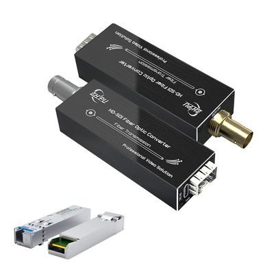 Zhpuostd HD-SDI to Fiber Converter, Uncompressed Optical Extender Kit for Security Camera CCTV Video, Support 1080P Over Single-Mode SMF up to 20km, Mini Design with Type-C Power, a Pair