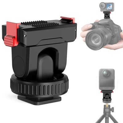 Cold Shoe Adapter Magnetic Quick Mount Compatible for DJI Osmo 360, Tripod Mount with 1/4" Screw Compatible for DJI Action 5 Pro/4/3 Action Camera DSLR Photography Accessories, 150Tilt Adjustable