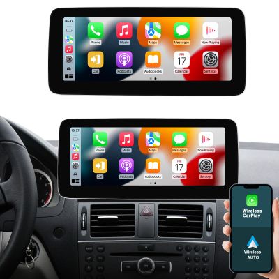 10.25'' Android 14 Car Radio Wireless Carplay Touchscreen for Mercedes Benz C Class W204 2006-2010 NTG4.0 System Car Stereo, Support Wirless Android Auto, Navigation, Camera