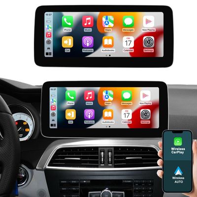 10.25'' Android 10 Car Radio Wireless Carplay Touchscreen for Mercedes Benz C Class W204 S204 2011-2014 NTG4.5 System Car Stereo, Support Wirless Android Auto, Navigation, Camera