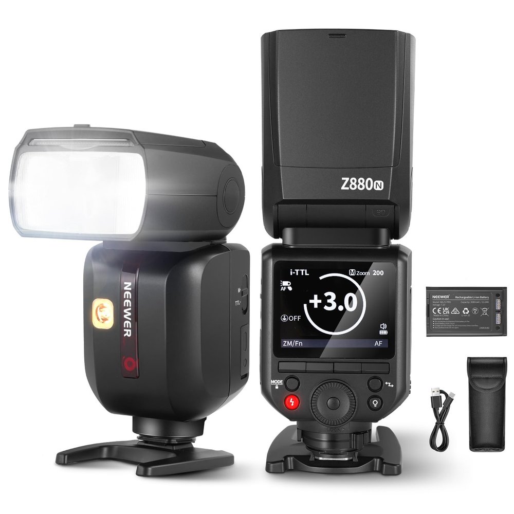 NEEWER Z880-N 2.4G 76Ws i-TTL Camera Flash Speedlite Compatible with Nikon, Compatible with Godox, Upgraded UI Adjustable Modeling Lamp TTL/M Quick Switch TCM Key 1/8000s HSS 3000mAh 600 Full Power