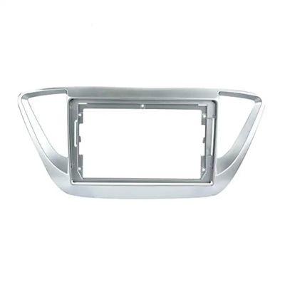 AYYDXRK 9 Inch Car Frame Fascia Adapter Compatible with Hyundai Verna Accent 2016-2018 Android Radio Dask Kit Install Mount Kit(Silver Frame)