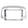 AYYDXRK Car Radio Fascia Compatible with Hyundai Accent 2009-2012 DVD Stereo Frame Plate Adapter Mounting Dash Installation Bezel Trim Kit Install Mount Kit(Silver) view 1
