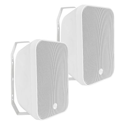 Sound Town Pair of 70V/100V 6.5" Weather-Resistant Surface-Mount Passive Speakers, with IP55-rated Enclosure, for Home & Commercial Installations, White (TARVOS-MS6W-PAIR)