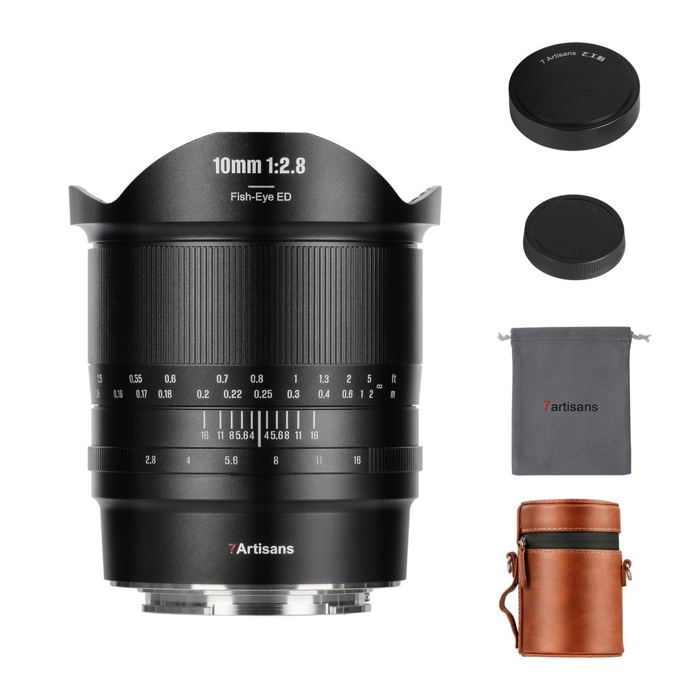 7artisans 10mm F2.8 II Full Frame Ultra Wide Angle Fisheye Lens 185, Manual Focus for Canon RF Mount Mirrorless Cameras, EOS R, R3, RP, R5, R6