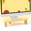 Small Desk Corner Monitor Stand Riser Yellow, Wooden Triangle Computer Stand Shelf Cheese Shaped, Cute Home Office Desktop Storage Rack, 9.5cm Height view 1