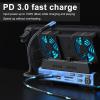 Docking Stations with M.2 NVMe Enclosure 100W Fast Charging 4K@60Hz USB Hub 1000Mbps SD/TF Card Reader for steam Deck Dock/rog Ally Dock/Xbox PS5 Laptop Phone16 Switch Legion go Dock with Fan 10 in 1 view 4