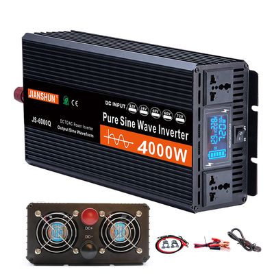 dosiwlatever Low Loss Voltage Converter Pure Sine Wave Inverter 12V/24V/48V/60V/72V DC to 220V AC 4000W 5000W 6000W High Power Power Inverter, LCD Screen/Dual AC Outlets, for Home/Commercial,60V4000W