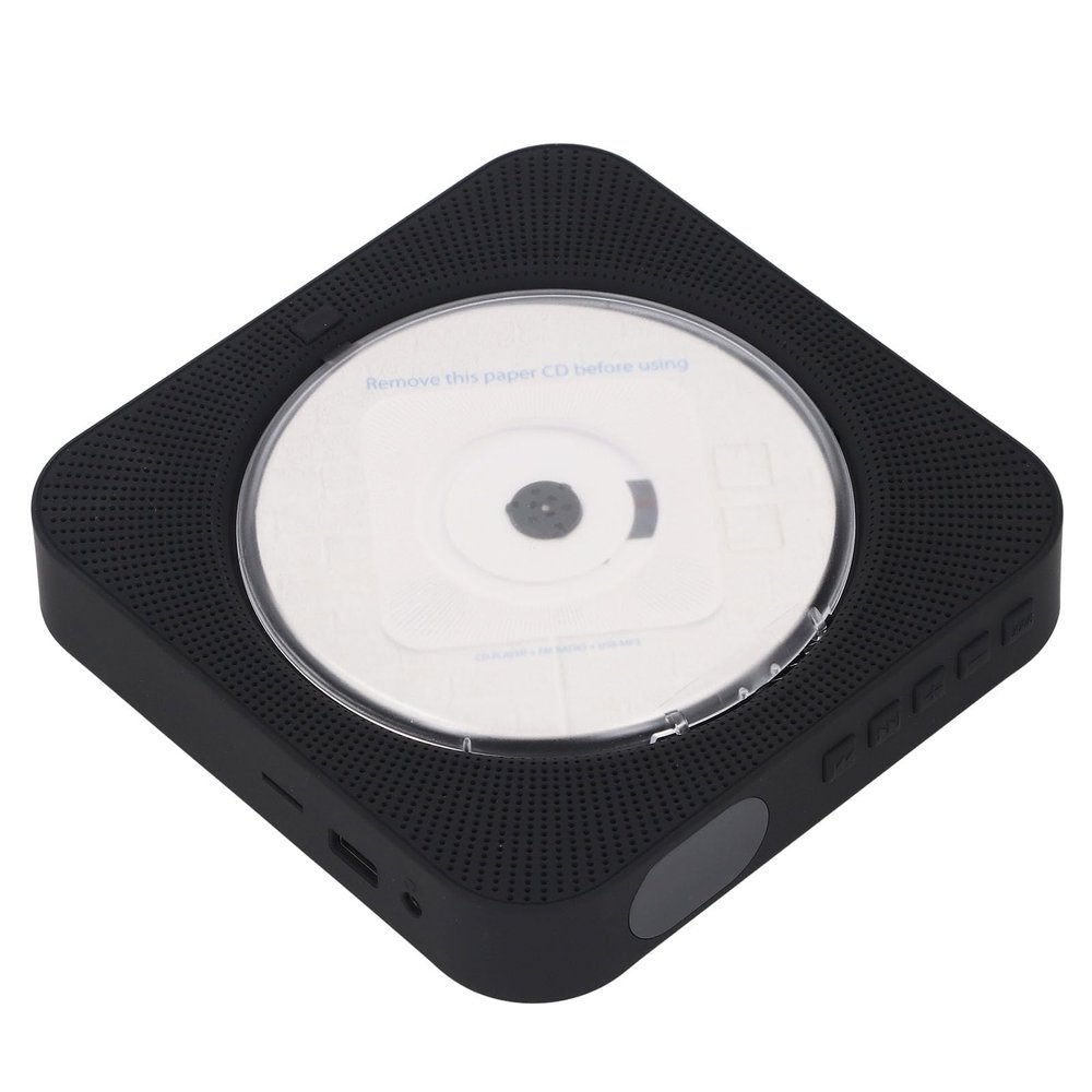 CD Player Portable, Wall Mount Desktop CD Player Bluetooth CD Player Supports Single Repeat and Whole Disc Repeat Modes, Rechargeable CD Player for Car (Black)