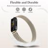 JKD Metal Bands Compatible with Fitbit Inspire 3 Bands for Women Men, Soft Mesh Loop Strap Replacement Adjustable Stainless Steel Band for Fitbit Inspire 3 Fitness Tracker, Champagne Gold view 2