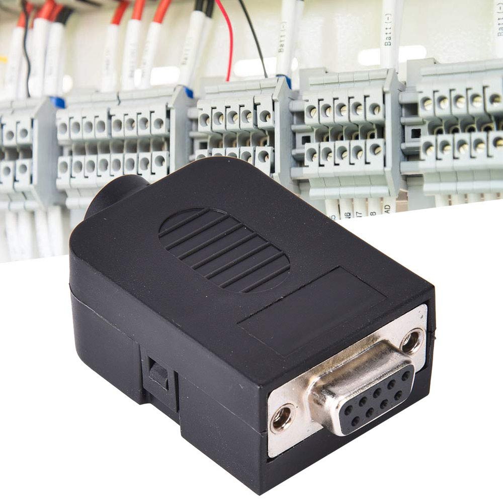 2Pcs DB9 Screw Type 9 Pin Serial to Terminal Female Connector with Protective Case for PCB Projects,Compact Housing,Ideal On Site Debugging and