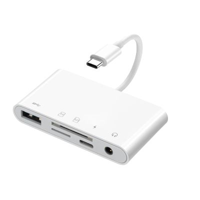 5 in 1 USB-C TF/SD Card Reader, Memory Card Reader Adapter for USB Flash Disk/Mouse/Keyboard/Camera