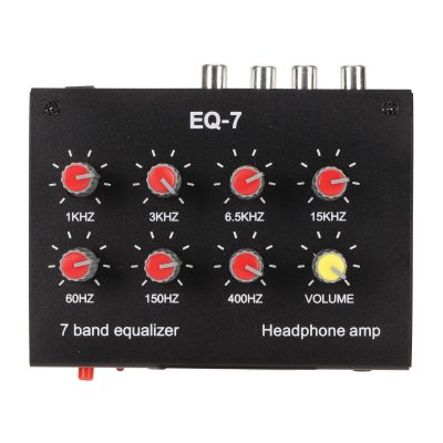 7 Band Sound Equalizer, Input Output Volume 7 Band Car Audio Graphic Equalizer 3.5mm Input Adjustment Dual Channel Digital Equalizer Car Equalizer EQ Car Headphone Amplifier (US
