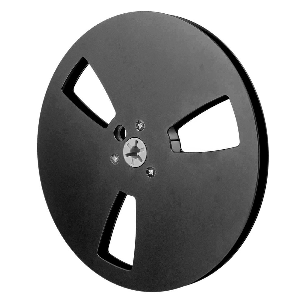 1/4 7 Inch Empty Tape Reel, 3 Holes Open Reel Sound Tape for Nab Flange, Aluminum Alloy Universal Takeup Reel Small Hub for Reel to Reel Tape Player (Black)