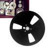 1/4 7 Inch Empty Tape Reel, 3 Holes Open Reel Sound Tape for Nab Flange, Aluminum Alloy Universal Takeup Reel Small Hub for Reel to Reel Tape Player (Black) view 3