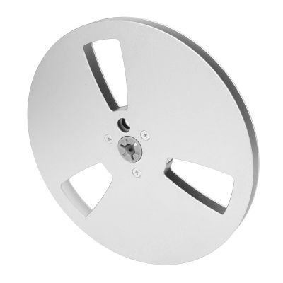 1/4 7 Inch Empty Tape Reel, 3 Holes Open Reel Sound Tape for Nab Flange, Aluminum Alloy Universal Takeup Reel Small Hub for Reel to Reel Tape Player (Silver)