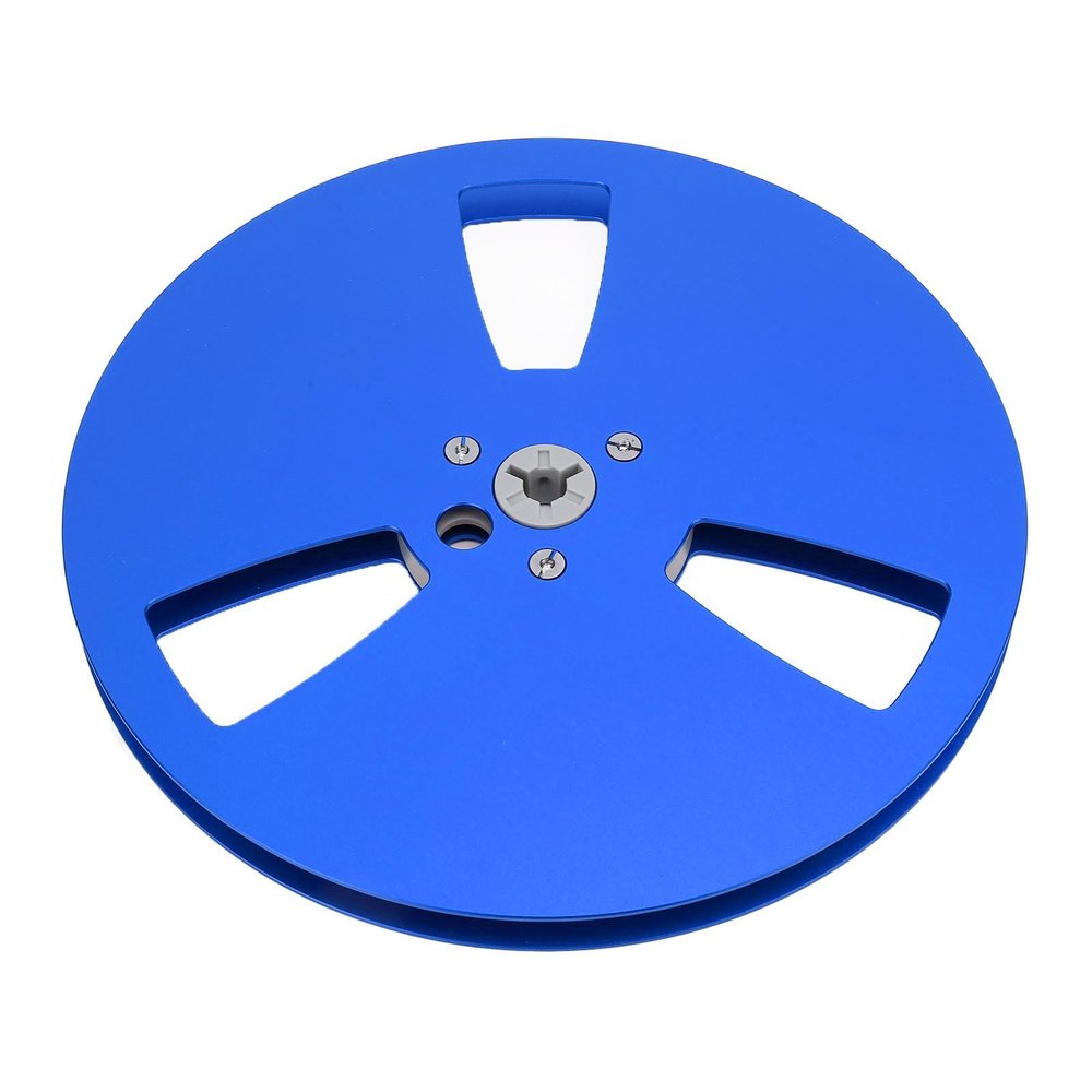 1/4 7 Inch Empty Tape Reel, 3 Holes Nab Open Reel Sound Tape for TEAC for Revox Studer, Aluminum Alloy Take Up Reel to Reel Small Hub for Recording (Blue)