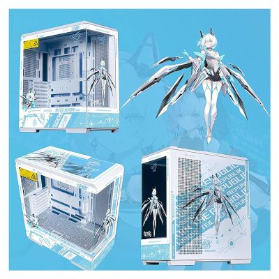 Computer Cases, Mid-Tower PC Gaming Case ATX/M-ATX/ITX - Front I/O TPYE-C Port - Tempered Glass- 10 Fan Installation Position - Water Cooling Installation Ready
