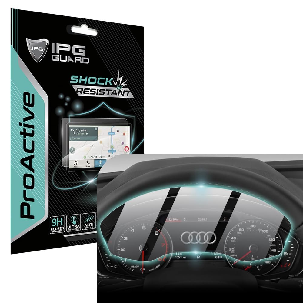 IPG ProActive Made for Audi 2023-24 Q5 (Standard) 12.3 Dashboard Display 9H Hardness Screen Protector Nano Ceramic Film Ultra Responsive High Clarity Anti Scratch for Q5StanDash