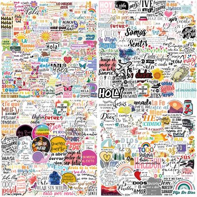 200Pcs Spanish Motivational Quote Stickers, Inspirational Positive Spanish Stickers for Adults, Sticker Packs for Laptop Hydro Flask Water Bottle Car Cup Computer Guitar