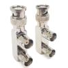 2PCS BNC Tee Splitter Coax Adaper, BNC Male to Dual BNC Female Coax Connector, Low Loss BNC Splitter F Shape 3 Ways BNC Tee Connector Adapter for FPV Antennas, CB Radio, Coaxial Cable view 4