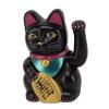 ANGGREK Lucky Cat with Waving Arm Solar Powered Lucky Cat 5 Plastic Office (Black) view 2