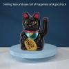 ANGGREK Lucky Cat with Waving Arm Solar Powered Lucky Cat 5 Plastic Office (Black) view 3