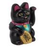 ANGGREK Lucky Cat with Waving Arm Solar Powered Lucky Cat 5 Plastic Office (Black) view 4