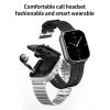 ASHATA 2 in 1 Smart Watch with Earbuds, 2 Inch HD Touch Screen Smartwatch, Call Fitness Tracker Bluetooth Watch, Bluetooth Talking Sports Watch, Magnetic Charging (Black Steel) view 2
