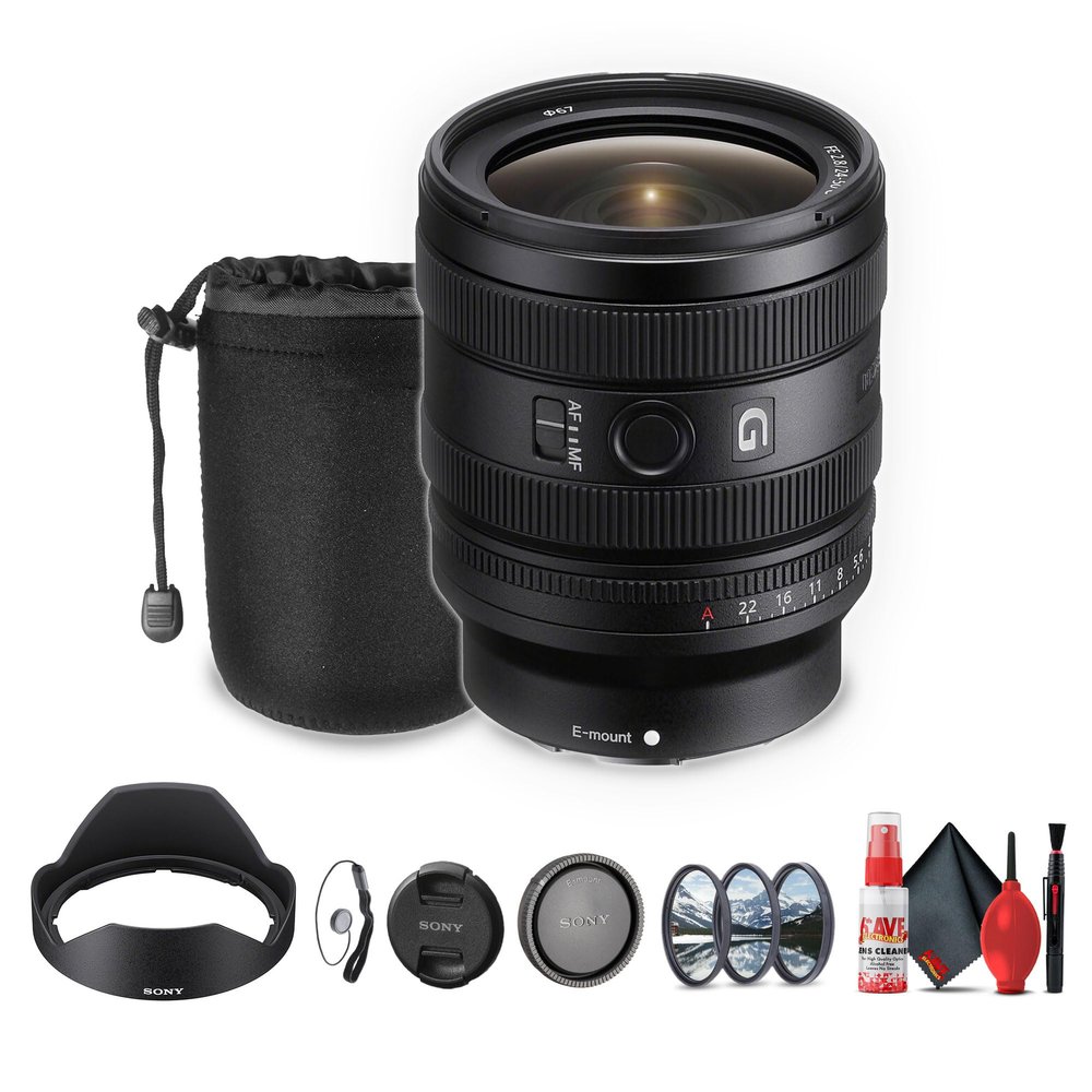Sony FE 24-50mm f/2.8 G Lens (Sony E) (SEL2450G) + Filter Kit + Lens Pouch + Cap Keeper + Cleaning Kit (Renewed)