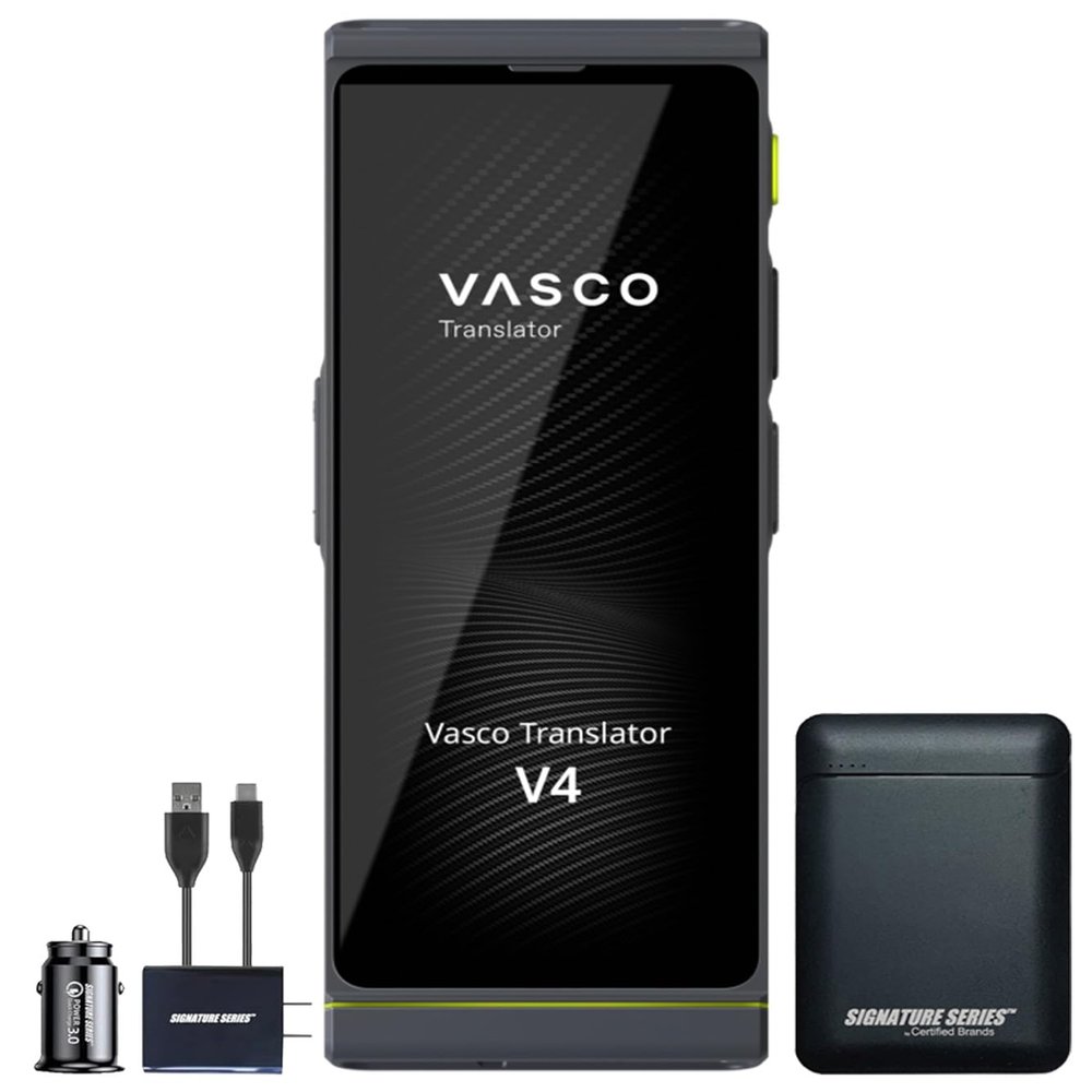 Vasco Translator V4 Voice Recorder, Signature Series Power Bundle