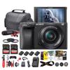 Sony a6400 Mirrorless Camera with 16-50mm Lens with Real-Time Eye Auto Focus, 4K Video (ILCE-6400L/B) + VideoMic + 2 x 64GB Memory Card + 3 x NP-FW50 Battery + Photography Software + More (Renewed) view 1