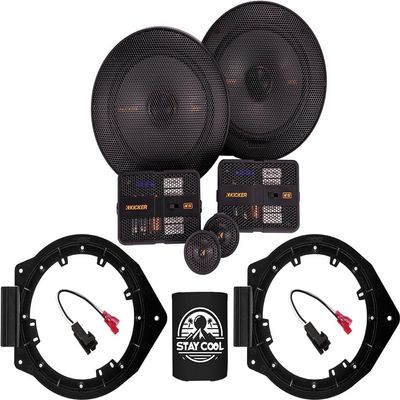 KICKER Speakers 6.5 inch for Chevrolet Avalanche 2007-2013 Upgrade Kit - Pair of KS Series with Adapters and Harness, Component 6 1/2 Car Audio Front Door Speaker for Chevy KSS6504, 51KSS6504