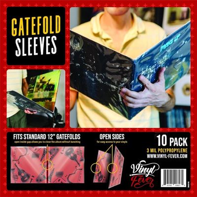 Gatefold Outer LP Sleeves for 12 Inch Vinyl Record Storage | 3 Mil Thick Poly Clear Record Sleeves with Easy Access to Records in Vinyl Albums | Plastic Sleeve Protector (10 Pack)