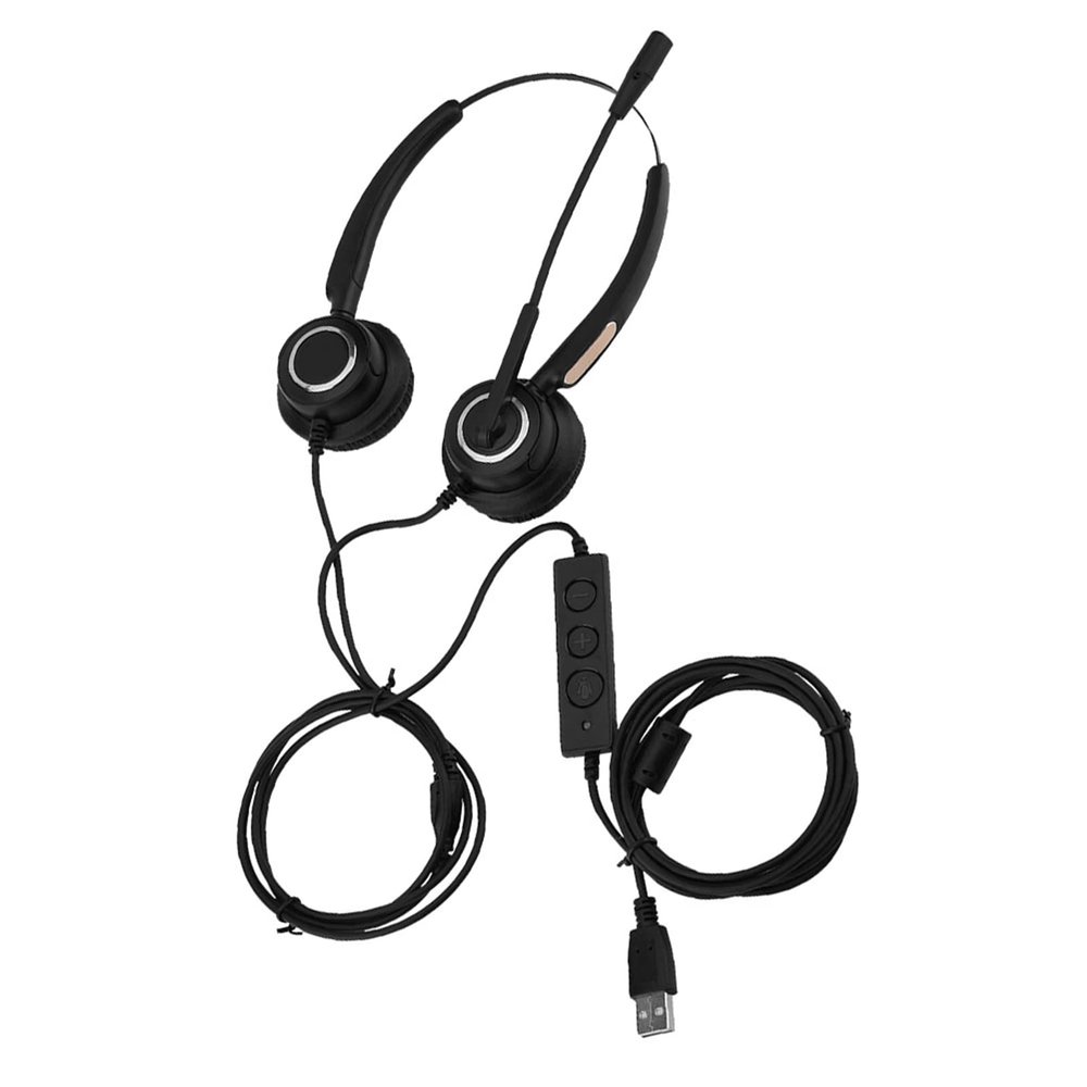 Enlybee USB Call Center Headset with Microphone, Noise Cancelling Function, Comfortable Wearing, Mute, Universal Compatibility, Adjustable Volume, Super Long Cable