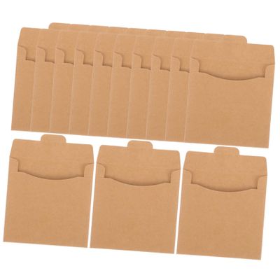 KONTONTY 50pcs Kraft Paper Cd Sleeves Durable DVD Packaging Envelopes for Storage Scratches and for Home Office School Use