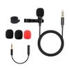 CAXUSD Clip Omnidirectional Lavalier Microphone Cable Portable Recording Mic for Smartphones and Computers Audio for Interviews Webcasts and Lectures Black view 1