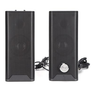 Enlybee Computer Speakers Wired Multimedia Mini Strip Desktop Stereo with Subwoofer, 2.0 Channel HiFi Sound Quality, 360 Panoramic Audio for Home Laptop, Antimagnetic Design