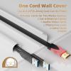 78" Side Open One Cord Hider (<1/4") for Wall Mounted Tv,Extension Flexible Cable Cover to Hide Conceal Cords Along Wall,Wire Raceway Management Cable Concealer Channel,Electric Cord Organizer,White view 2