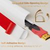 39" Side Open One Cord Hider (<1/4") for Wall Mounted Tv,Extension Flexible Cable Cover to Hide Conceal Cords Along Wall,Wire Raceway Management Cable Concealer Channel,Electric Cord Organizer,White view 3