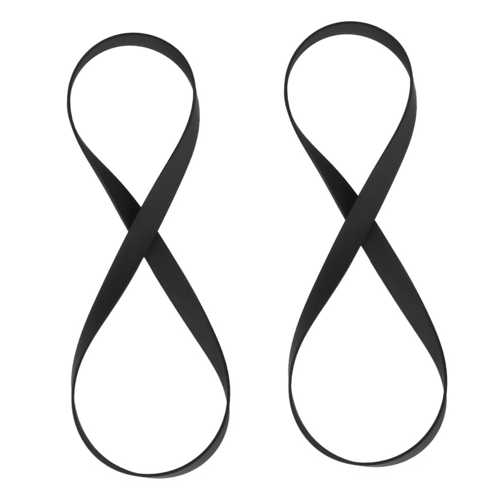 CAXUSD 2pcs Cassette Tape Rubber Belts for Recorders Cd DVD Drives and Steady Replacement Straps for Audio Devices Diameter Black