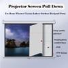 60 Inch Manual Pull Down Projector Screen with Auto-Locking, for Movie Home Theater Cinema Office view 3