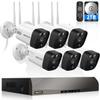 (5.5MP & PIR Detection) 2-Way Audio Dual Antennas Enhance WiFi Wireless Outdoor Camera System 3K 5.0MP 1944P Security Surveillance DVR Set Outdoor Wireless Security Cameras System view 1