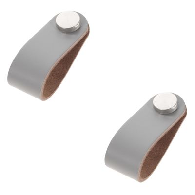 Levemolo 2pcs Cupboard Door Handles Leather Drawer Pulls Easy to Install Stylish Design