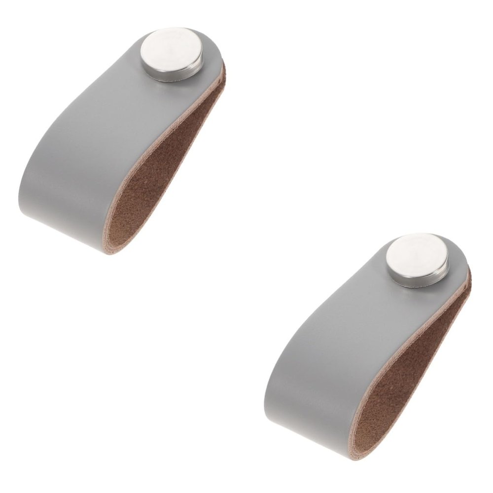 Levemolo 2pcs Cupboard Door Handles Leather Drawer Pulls Easy to Install Stylish Design