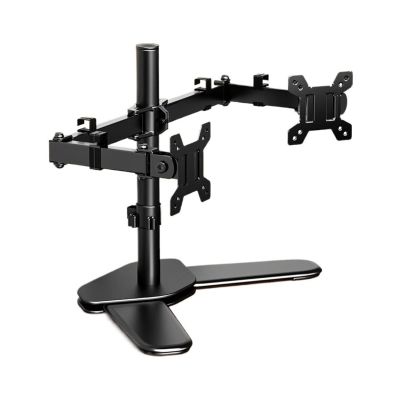 mengli-99 Monitor Mount Dual Monitor Desk Stand, Free-Standing Monitor Mount for 2 Screens up to 27 Inch, Fully Adjustable Dual Monitor Stand with Max VESA 100x100mm Monitor Stand