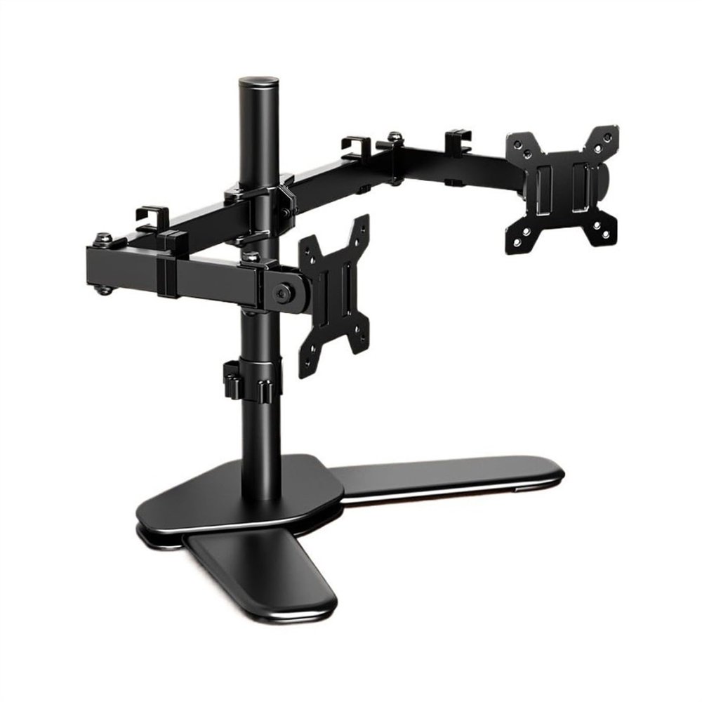 mengli-99 Monitor Mount Dual Monitor Desk Stand, Free-Standing Monitor Mount for 2 Screens up to 27 Inch, Fully Adjustable Dual Monitor Stand with Max VESA 100x100mm Monitor Stand
