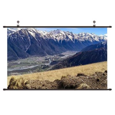 60/72 Inch Manual Pull Down Projector Screen, 16:9 HD Projector Movies Screens, for Home Theater Game(72in(159x90cm))